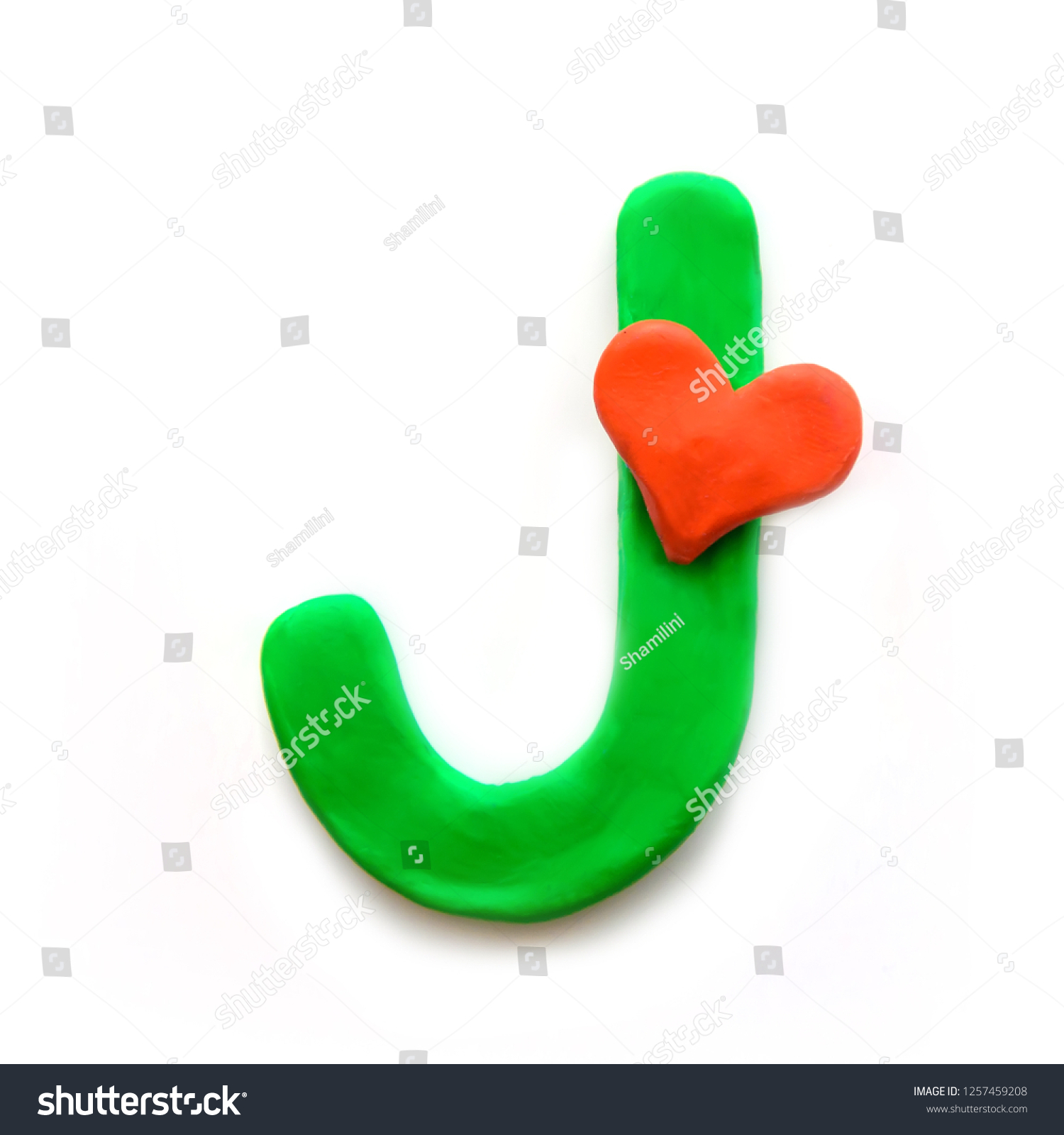 Green Plasticine Letter J English Alphabet Stock Photo Edit Now