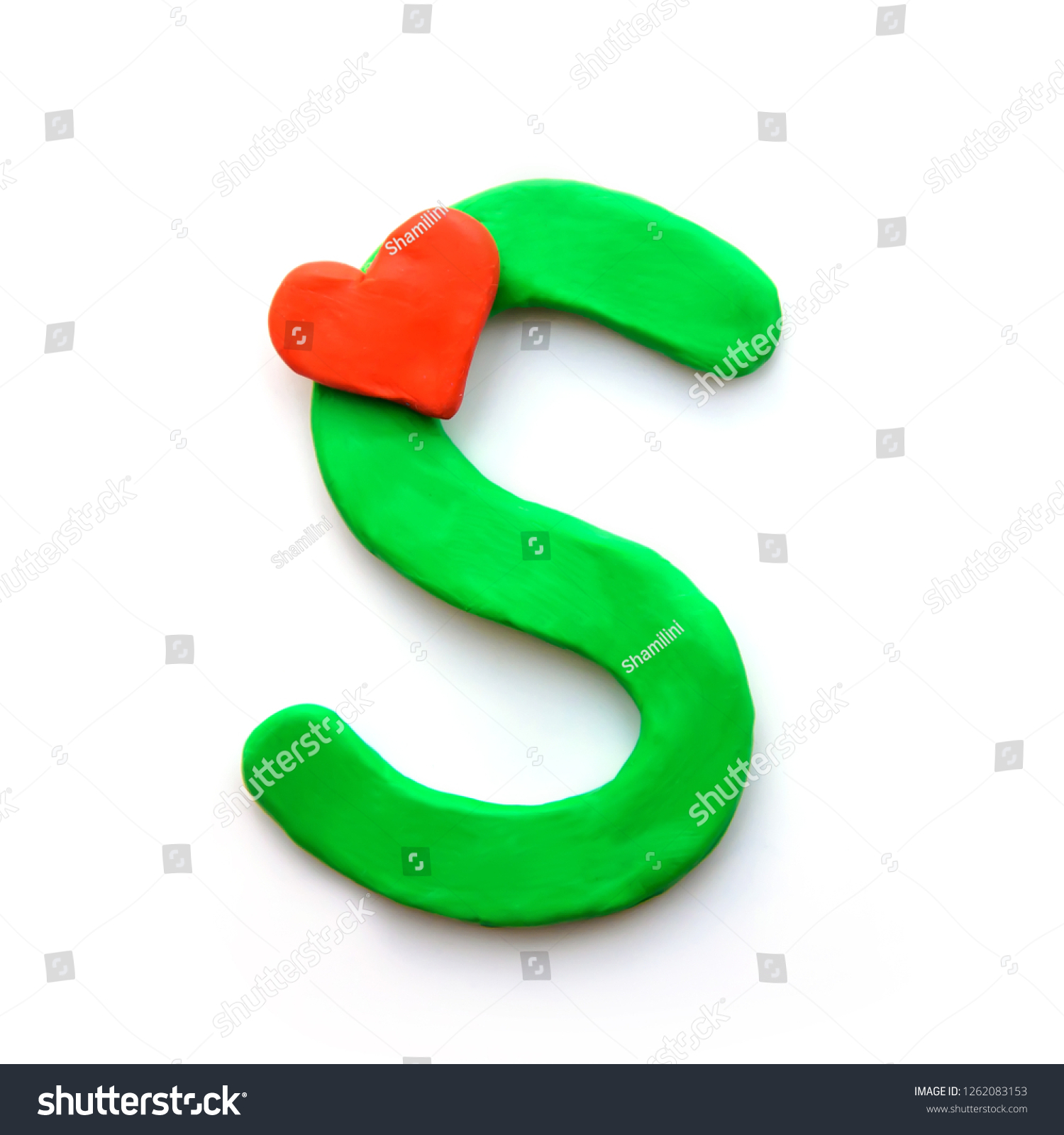 Green Plasticine Letter S English Alphabet Stock Photo Edit Now