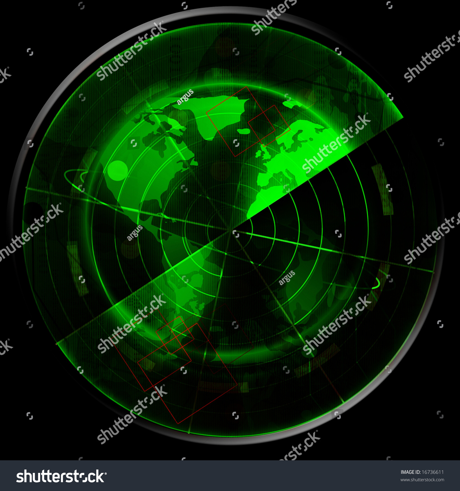 Green Radar Screen Stock Illustration 16736611 - Shutterstock