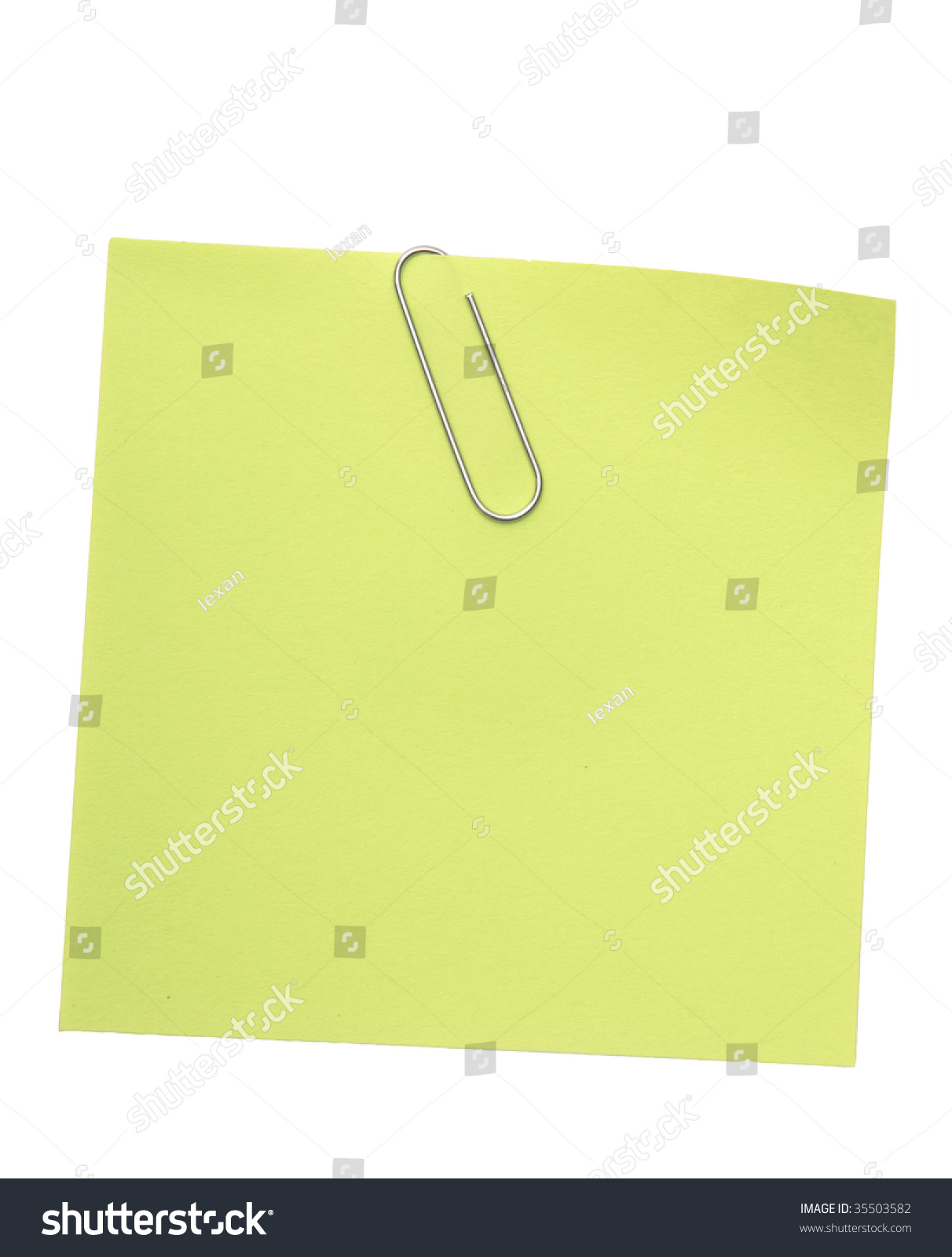 Green Reminder Note Paper Clip Stock Photo 35503582 | Shutterstock