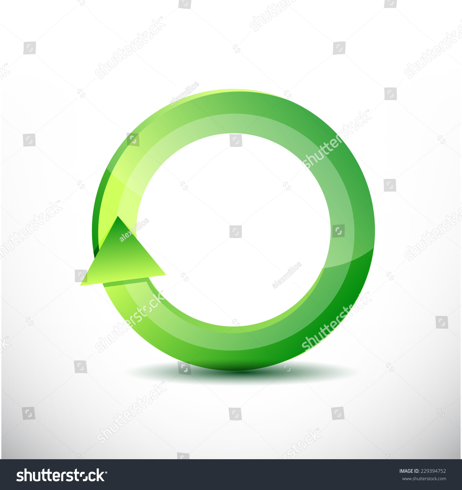 Green Rotating Cycle Illustration Design Over A White Background ...