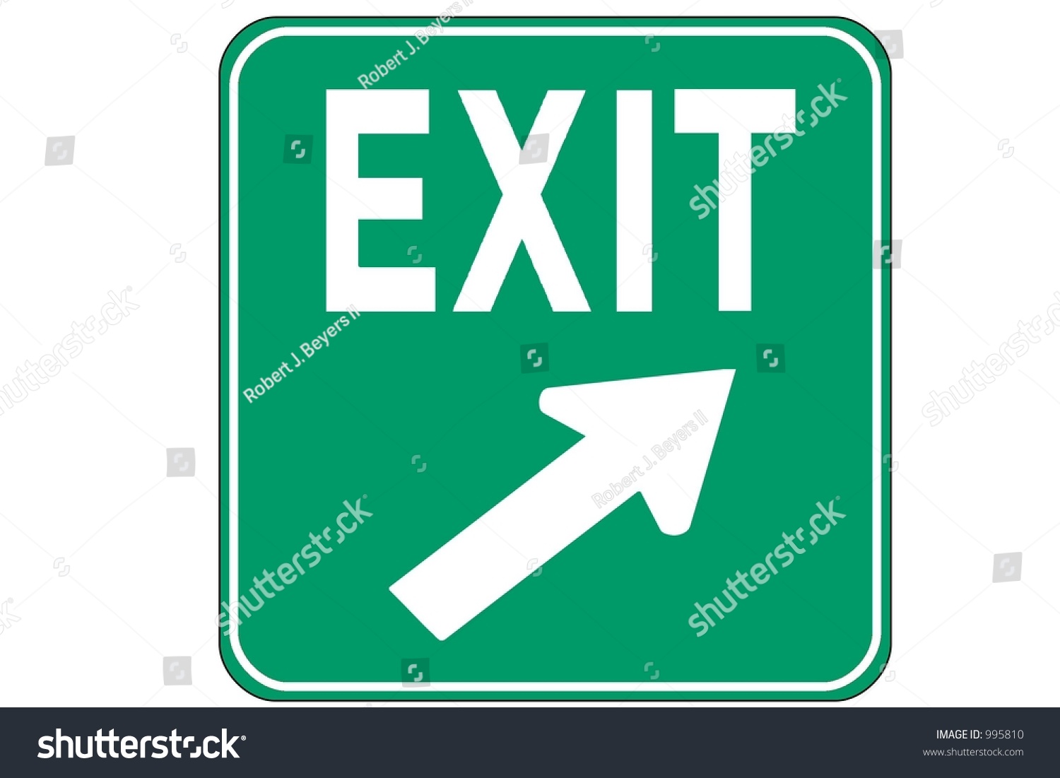 Green Square Exit Right Sign Isolated On A White Background. Stock ...
