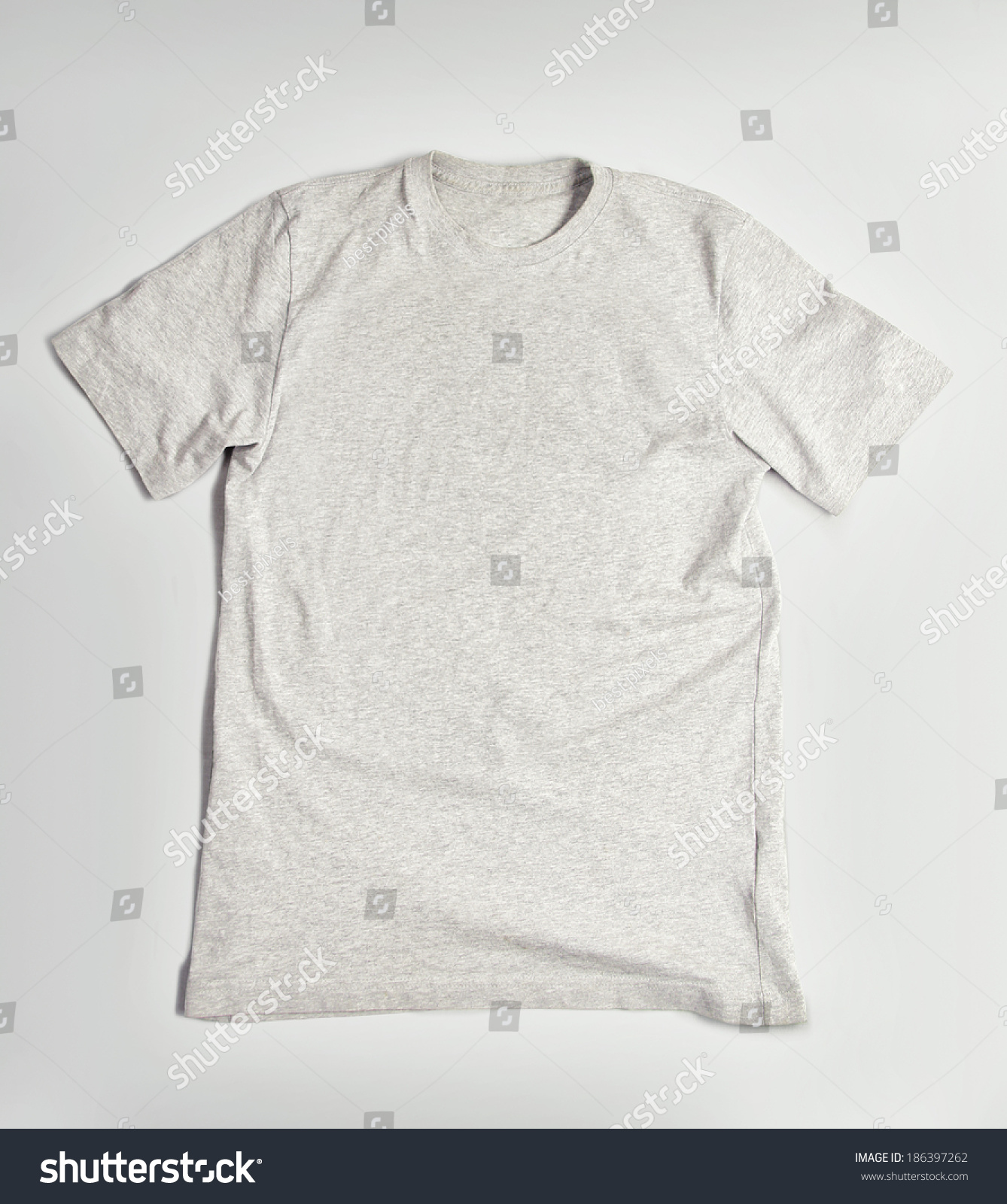 Grey Blank T Shirt Stock Photo 186397262 - Shutterstock