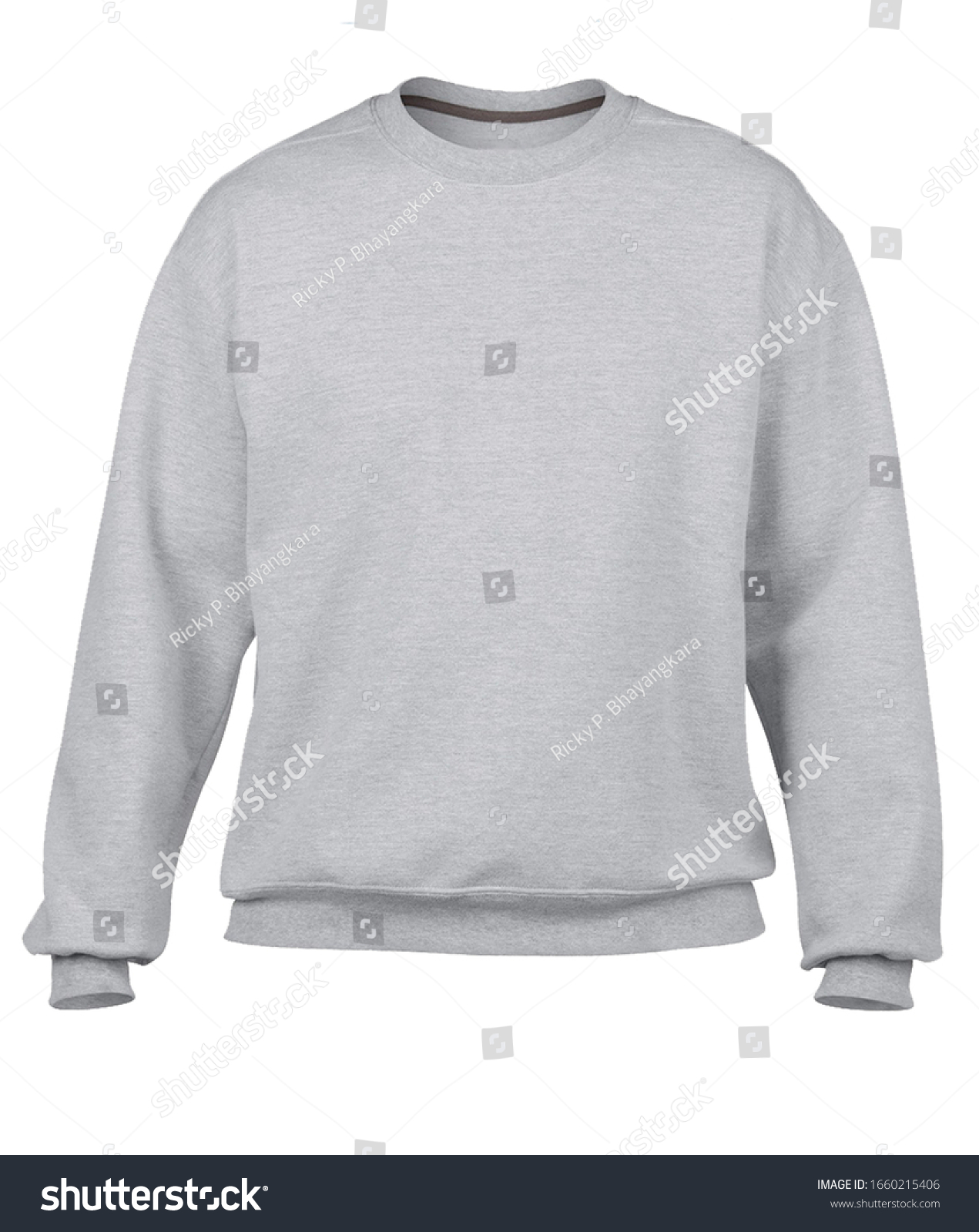 Grey Crewneck Long Sleeve Template Stock Photo 1660215406 | Shutterstock