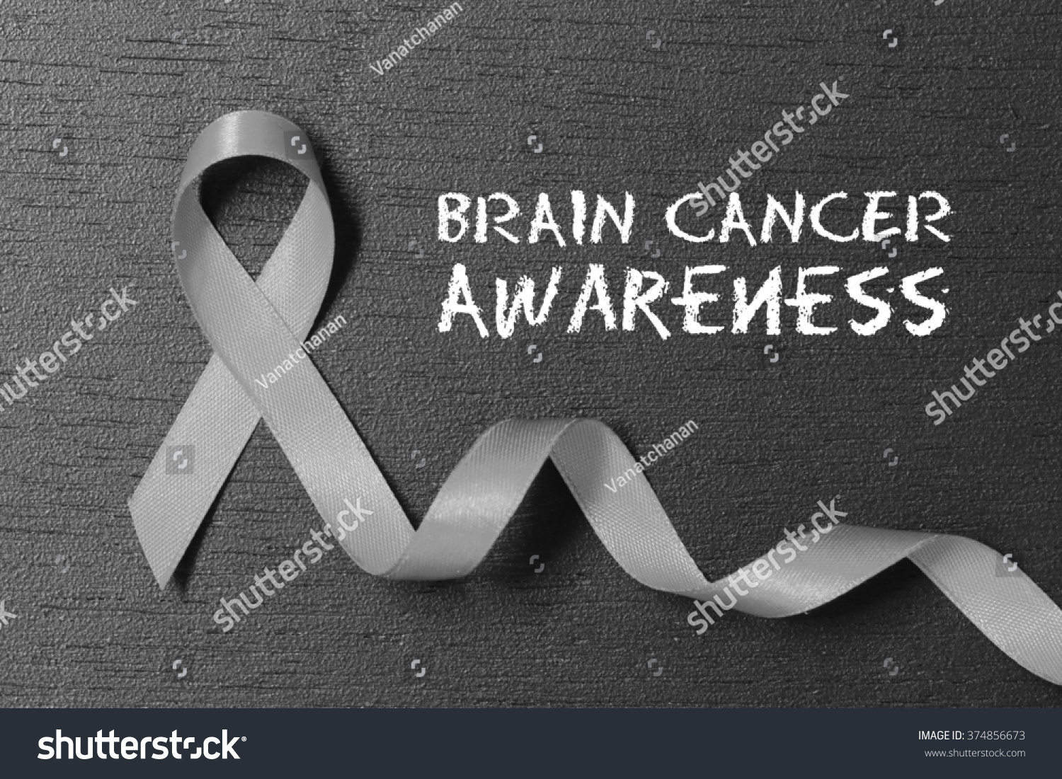 Grey Ribbon Brain Cancer Awareness Healthcare Stock Photo (Edit Now ...