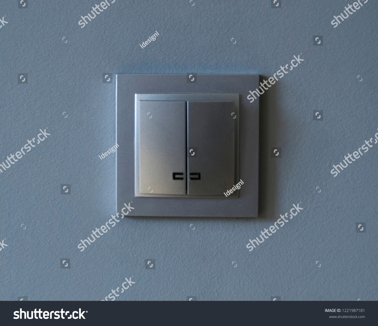 Grey Switch On Grey Wall Stock Photo 1221987181 | Shutterstock