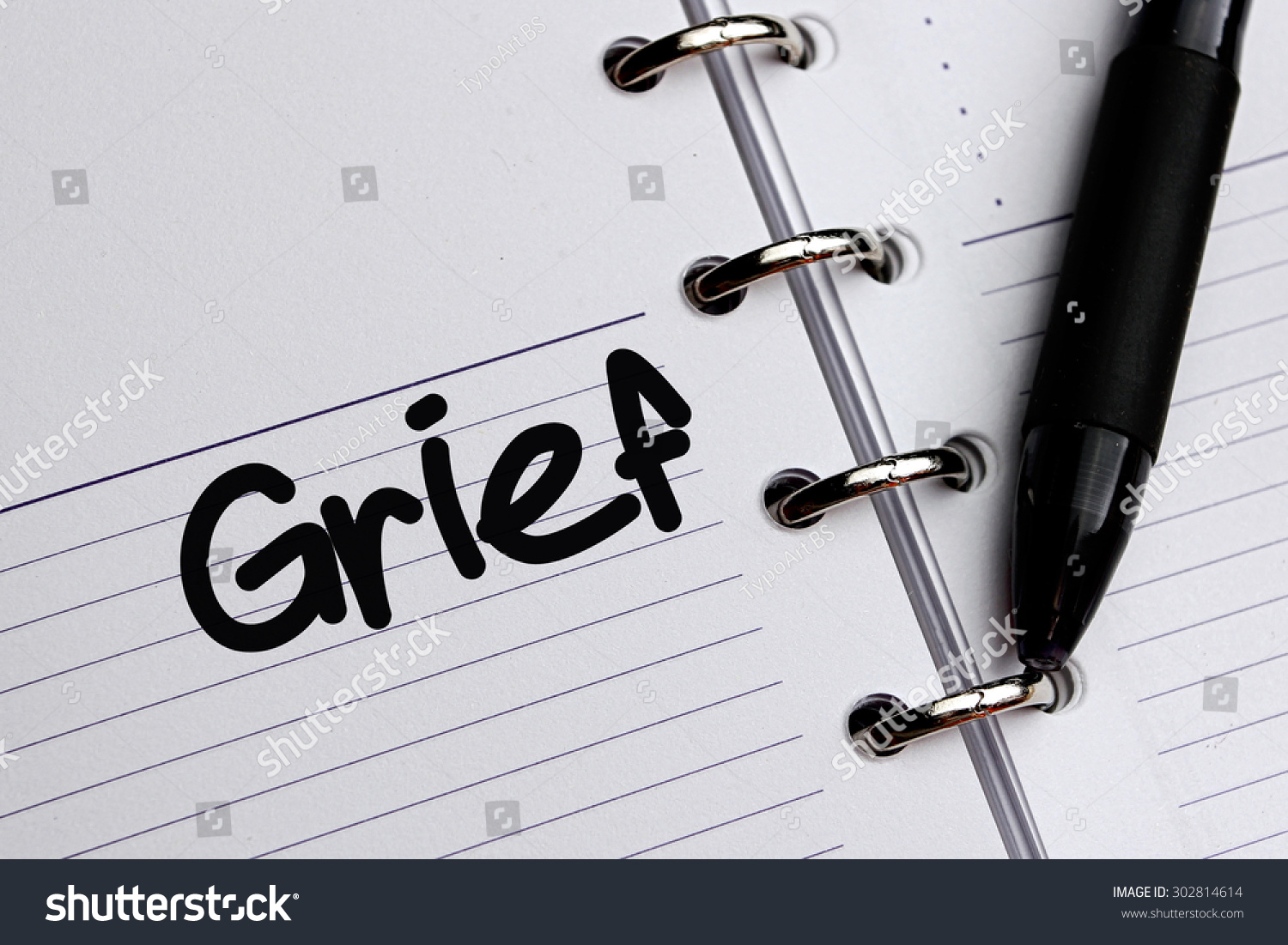 Grief Word Written On Notebook Stock Photo Edit Now