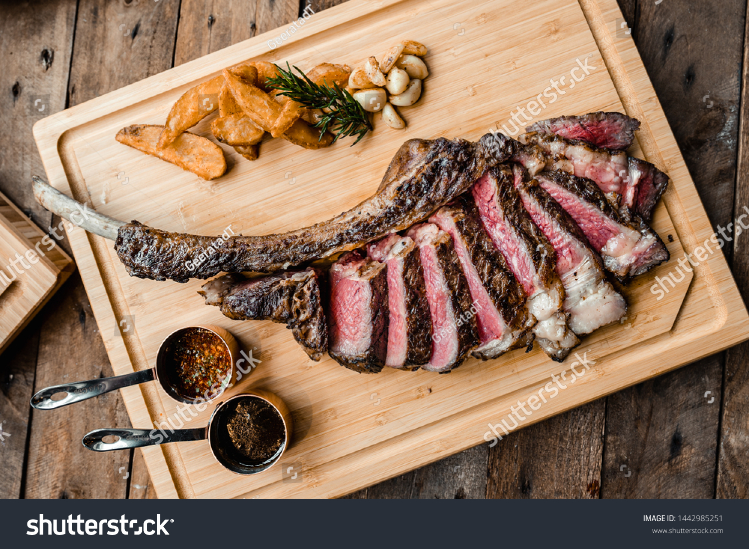 Grilled Australian Steak On Wood Stock (Edit Now)