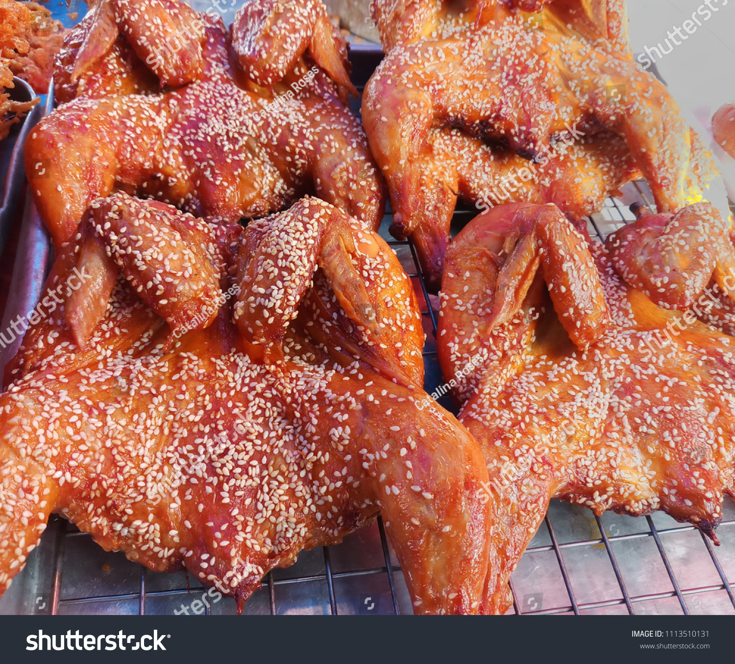 Grilled Chicken White Sesame Street Food Stock Photo Edit Now 1113510131