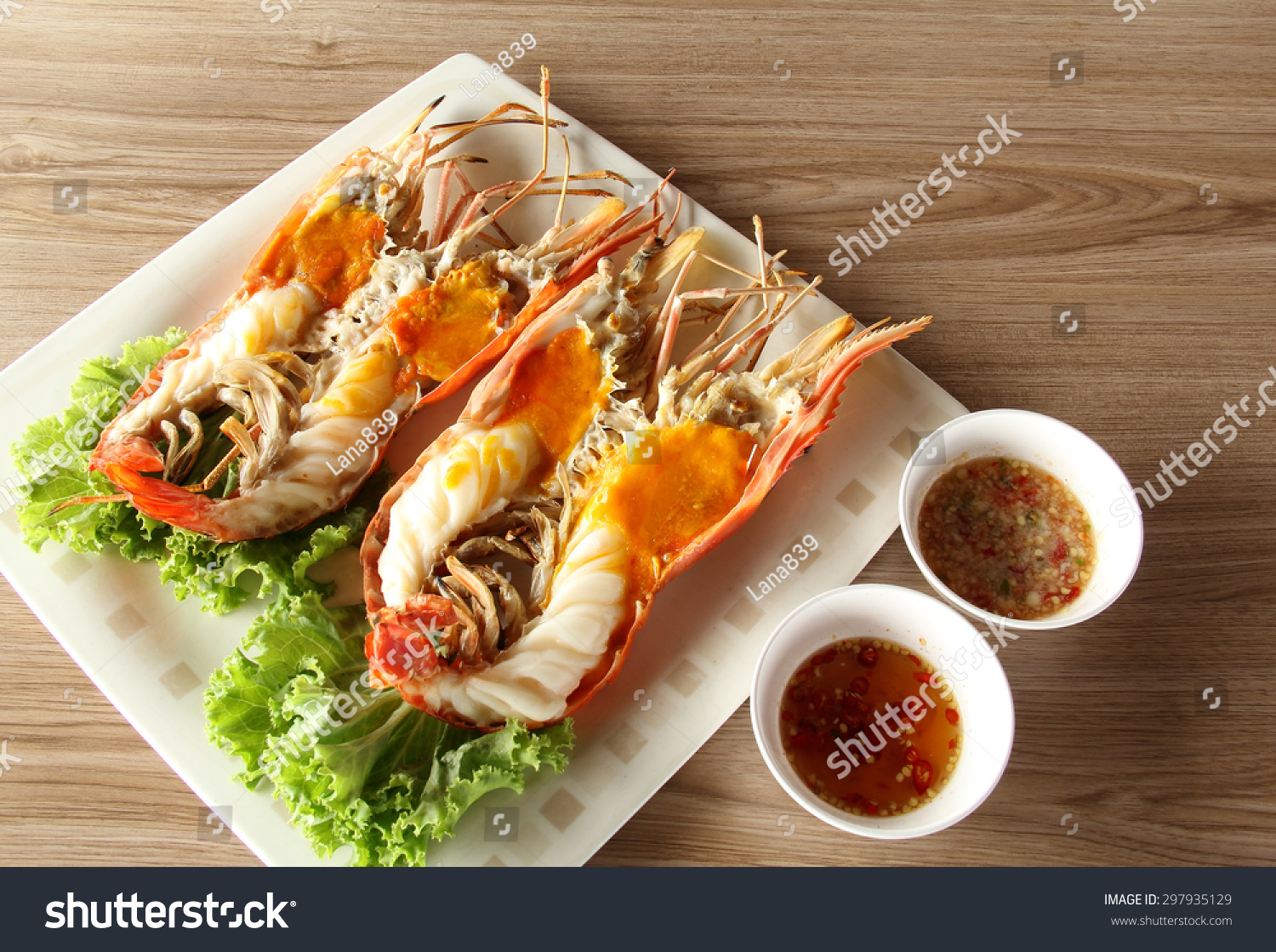 Grilled Giant River Prawn Stock Photo 297935129 : Shutterstock