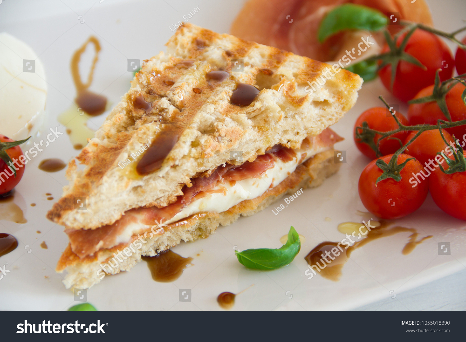 Grilled Panini Sandwich Spanish Ham Jamon Stock Photo Edit Now