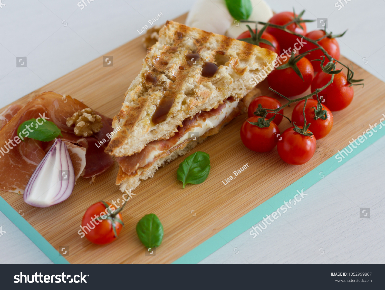 Grilled Panini Sandwich Spanish Ham Jamon Stock Photo Edit Now