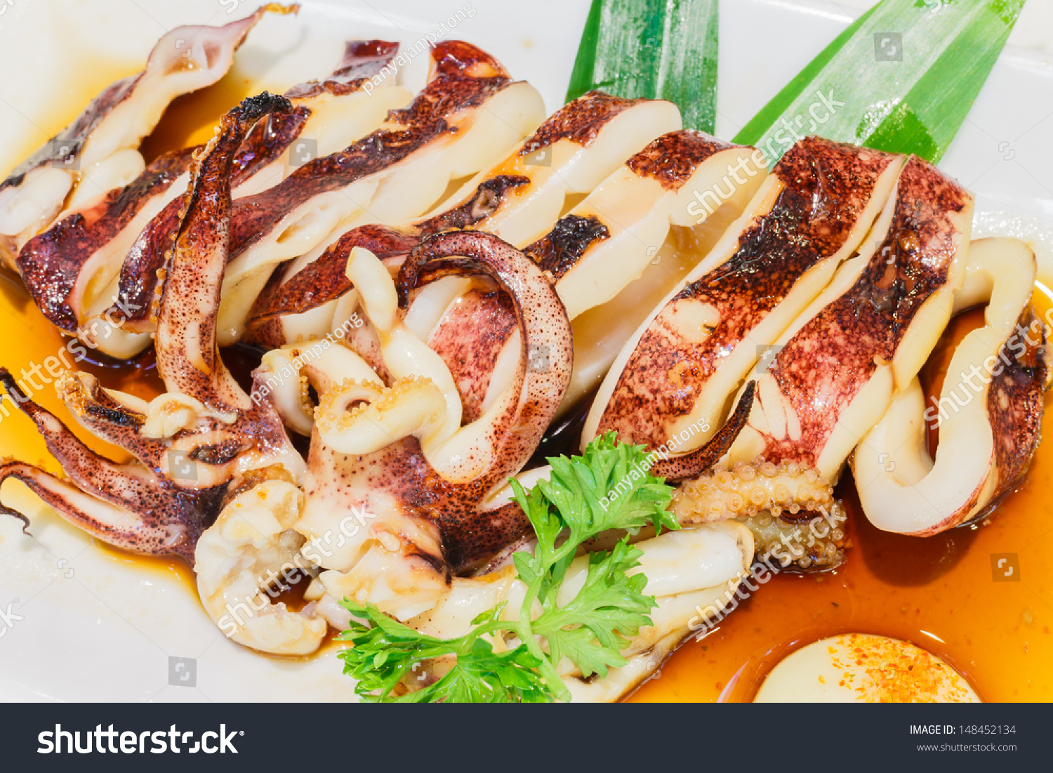 Grilled Squid With Soy Sauce Stock Photo 148452134 : Shutterstock