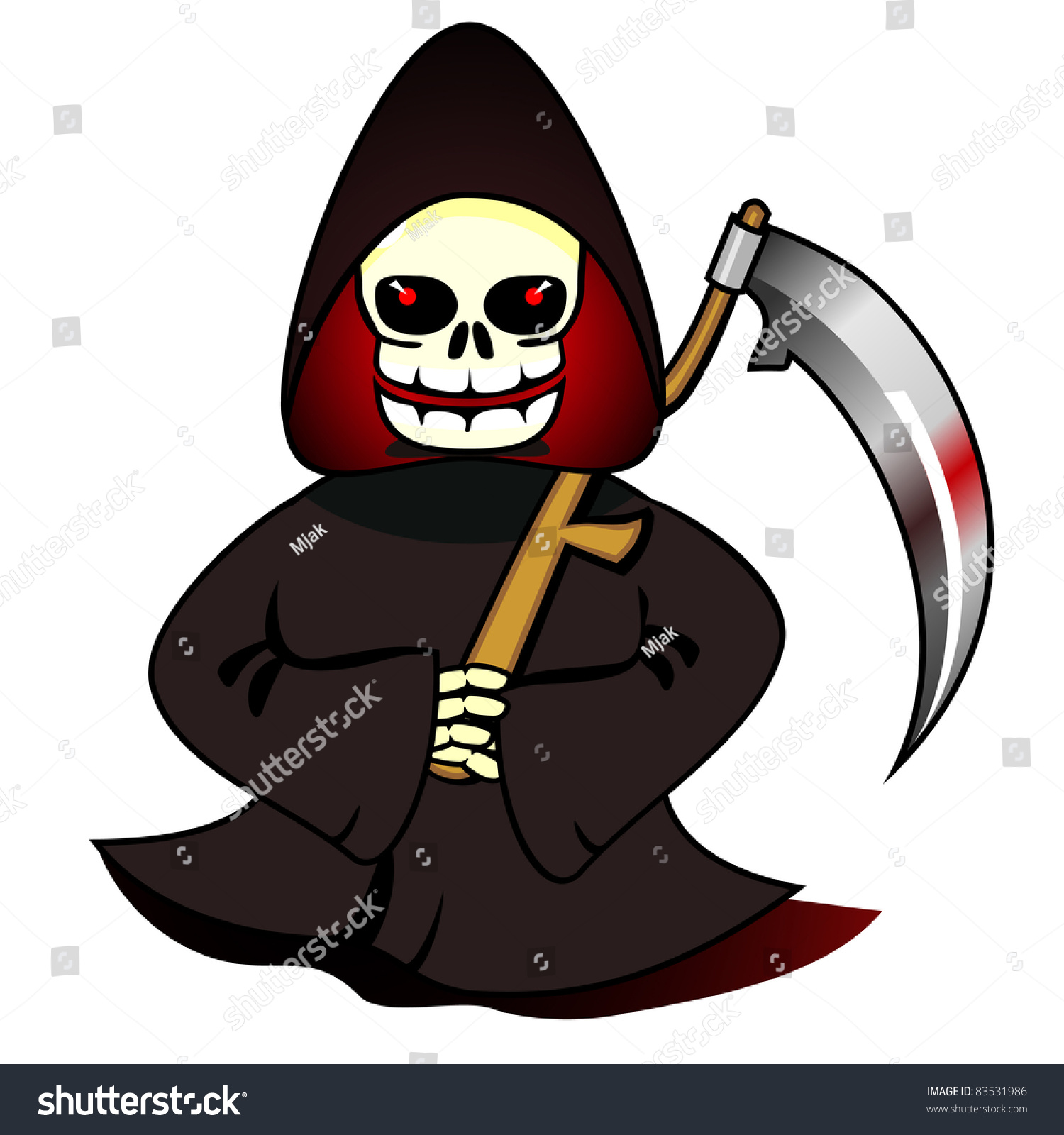 Grim Reaper Of Souls With Scythe Isolated Over White Stock Photo ...