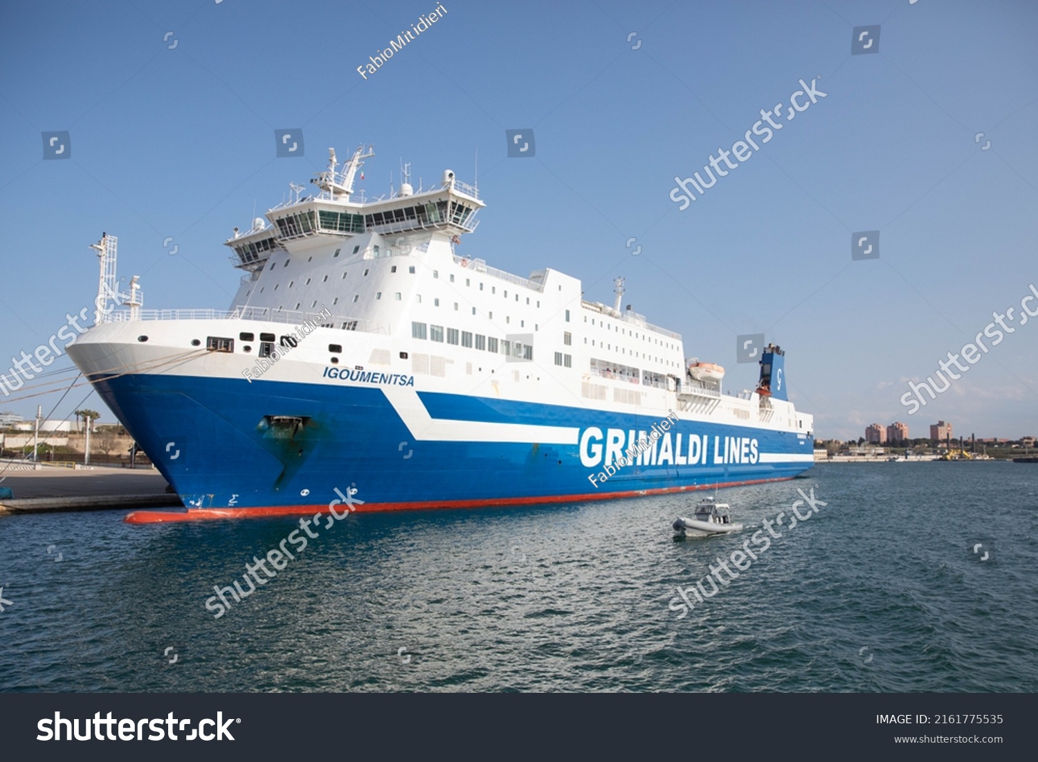 Grimaldi Lines Ship Moored Port Brindisi Stock Photo 2161775535 ...