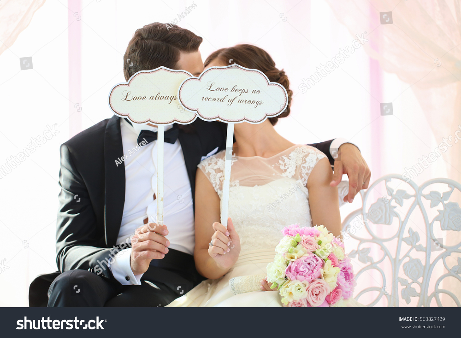 Groom Bride Love Quotes Stock Photo Edit Now 563827429