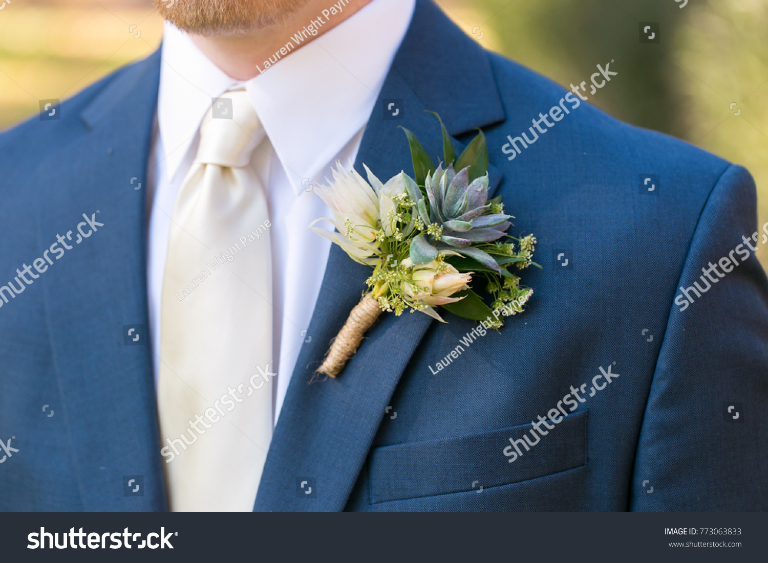 navy blue and cream suit