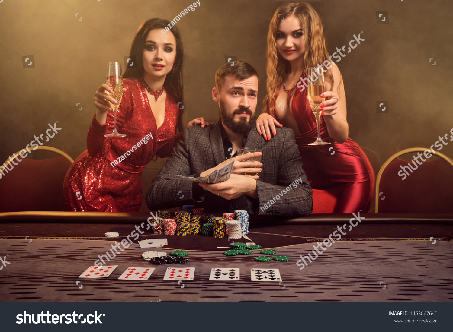 Group Young Wealthy Friends Playing Poker Stock Photo (Edit Now) 1463047640