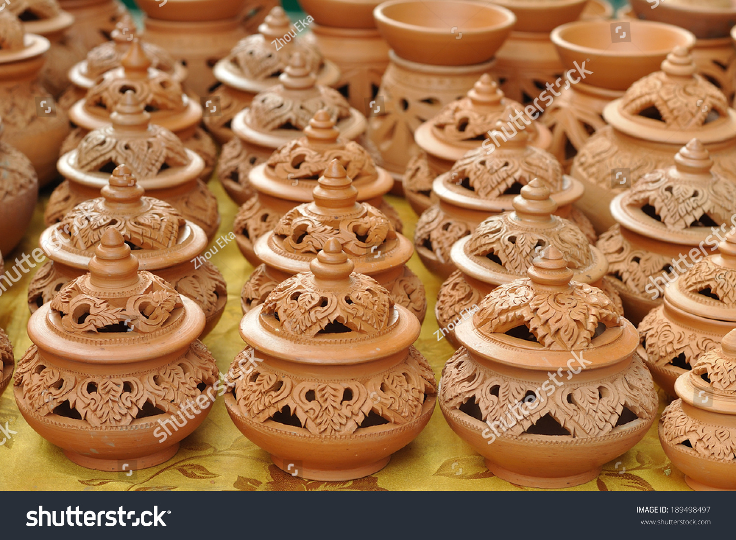 Group Clay Potters Thailand Traditional Stock Photo 189498497 