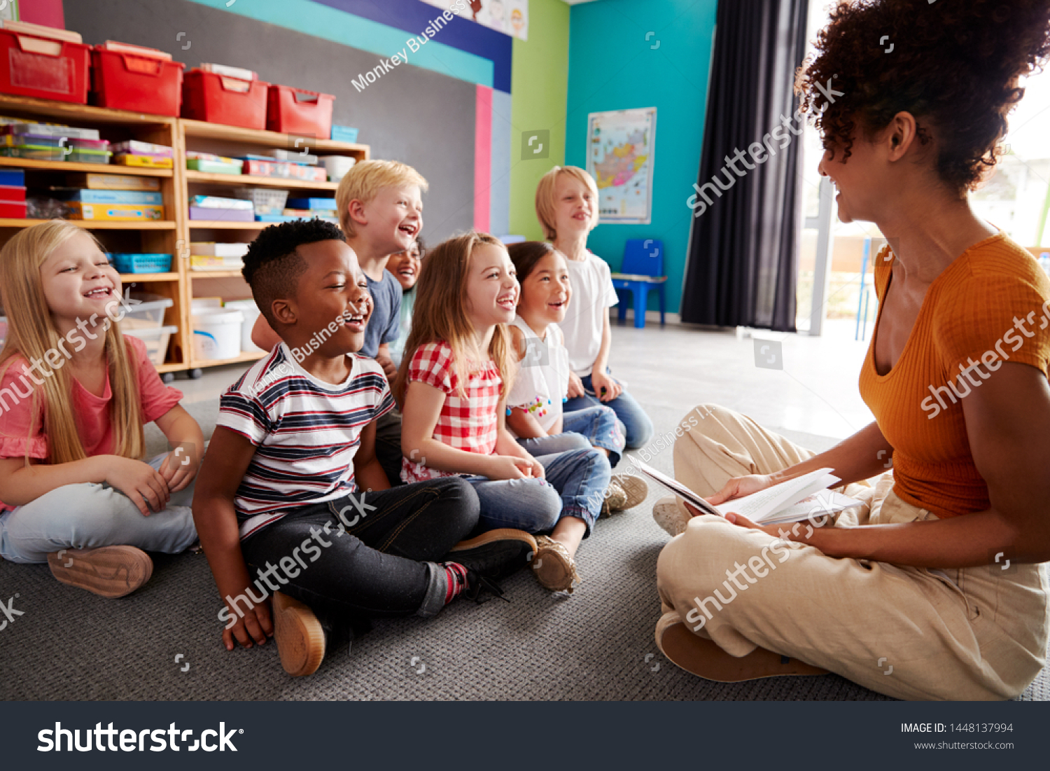 7,489 Teacher laughing students Images, Stock Photos & Vectors ...