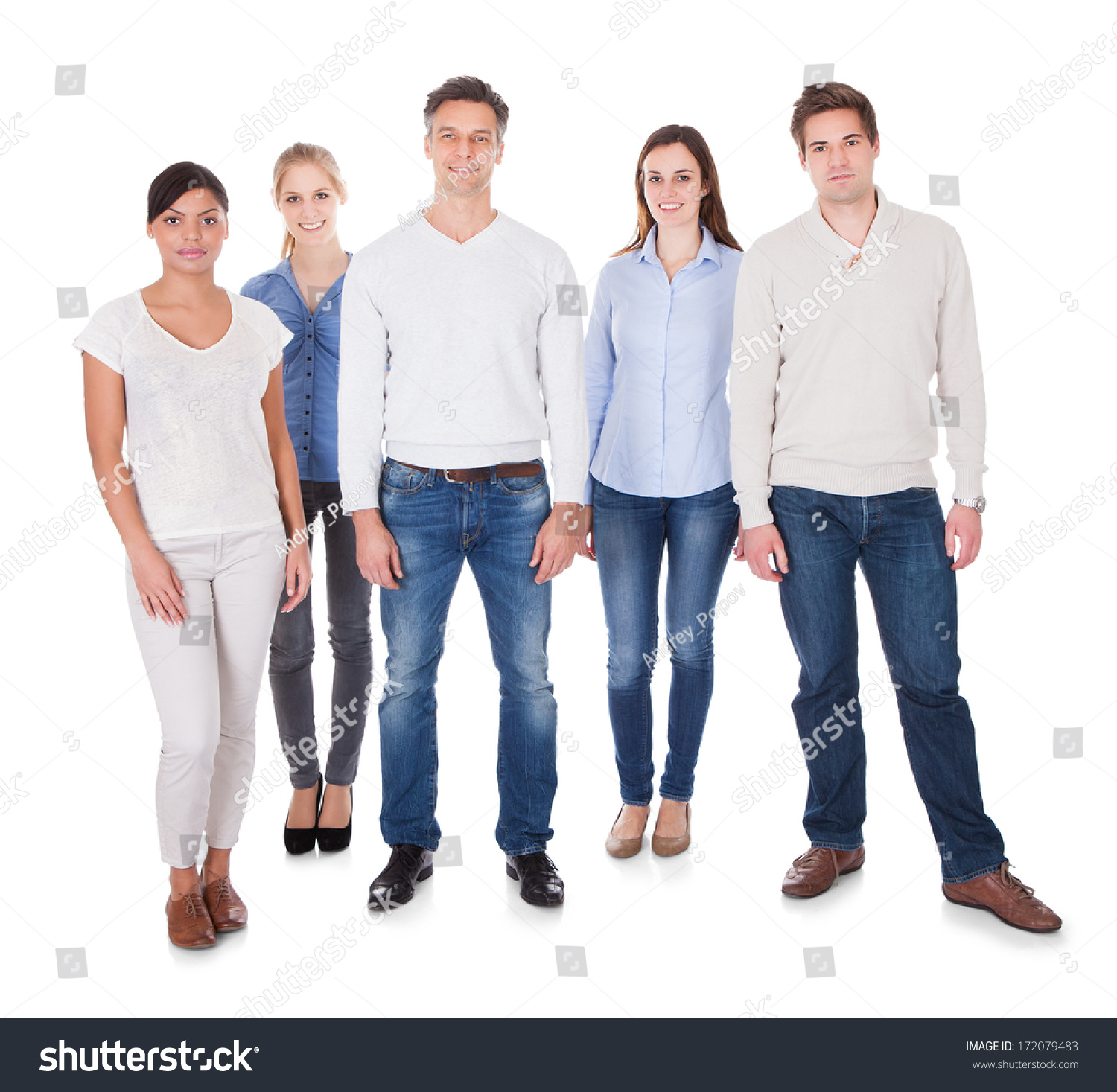 Group Happy People Standing Over White Stock Photo 172079483 - Shutterstock