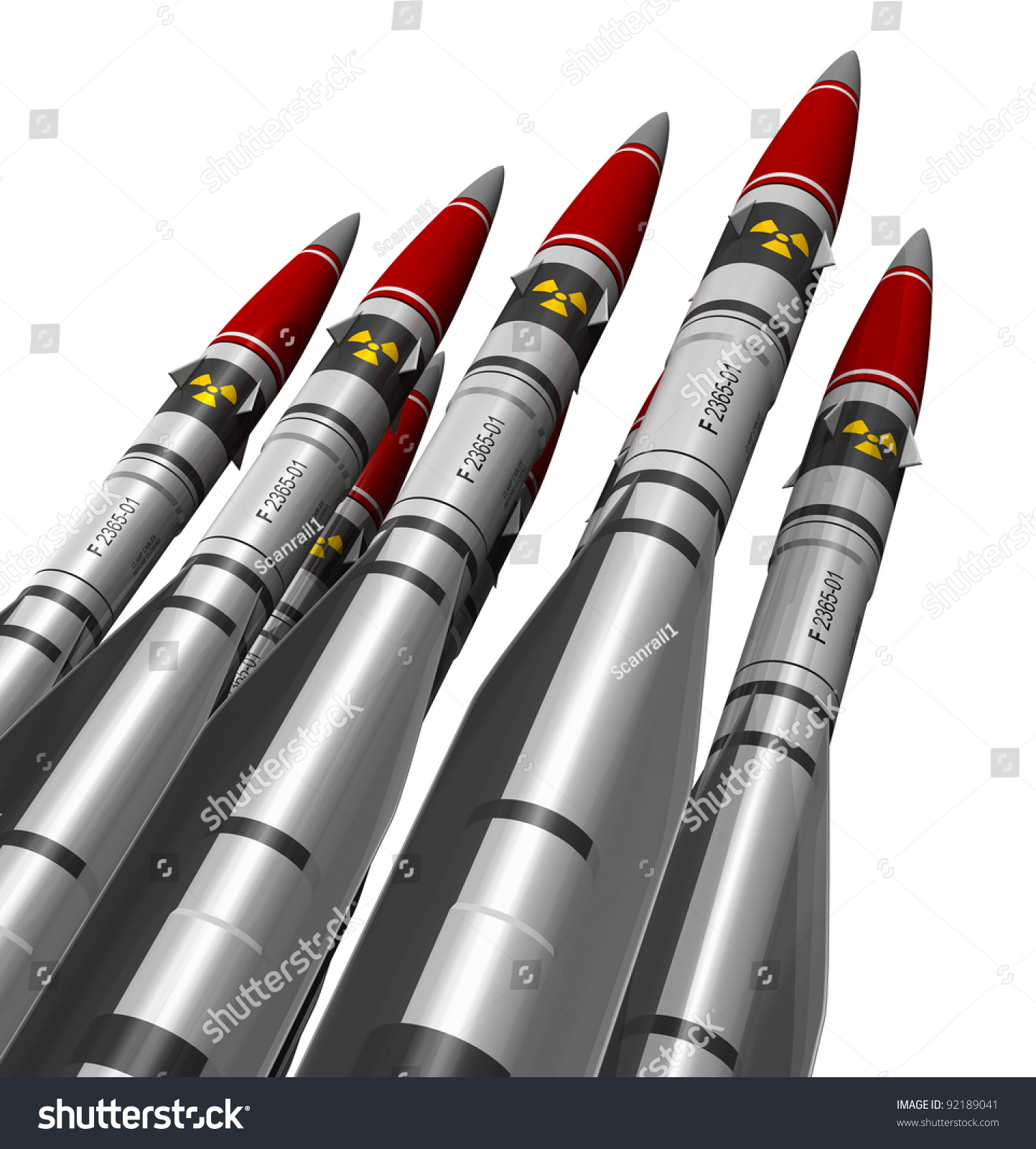 Group Heavy Nuclear Missiles Isolated On Stock Illustration 92189041