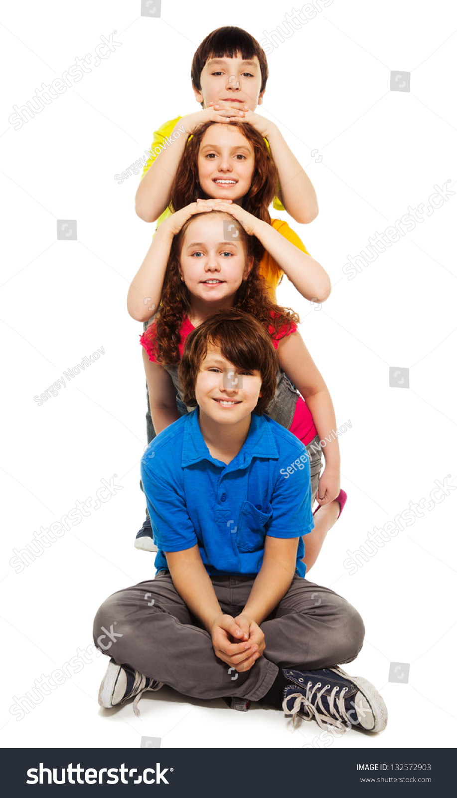 Group Kids Laying Their Head On Stock Photo 132572903 - Shutterstock