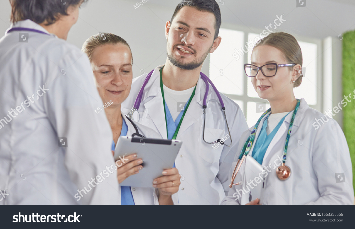 Group Medical Workers Portrait Hospital Stock Photo 1663355566