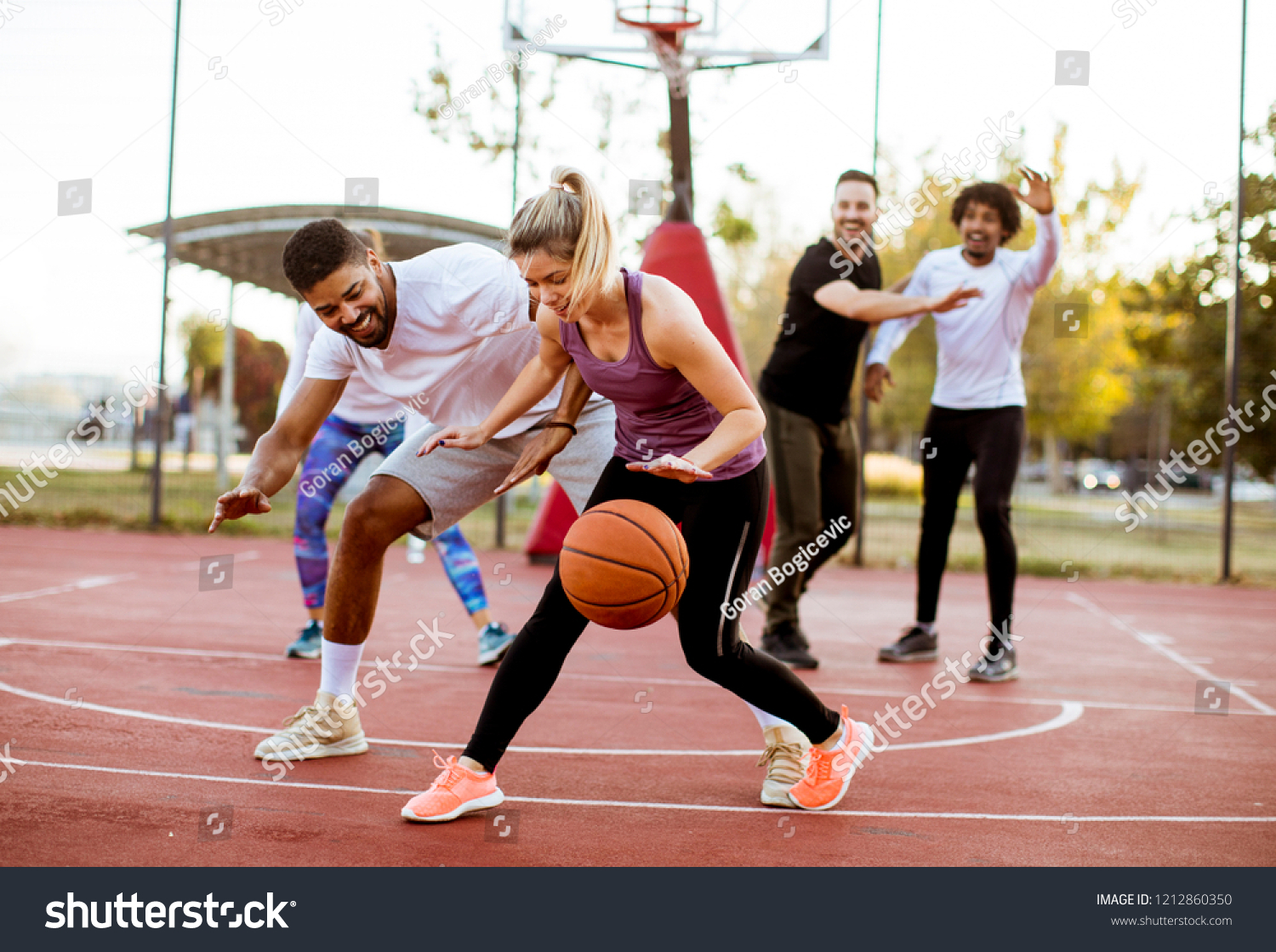 playing basket ball