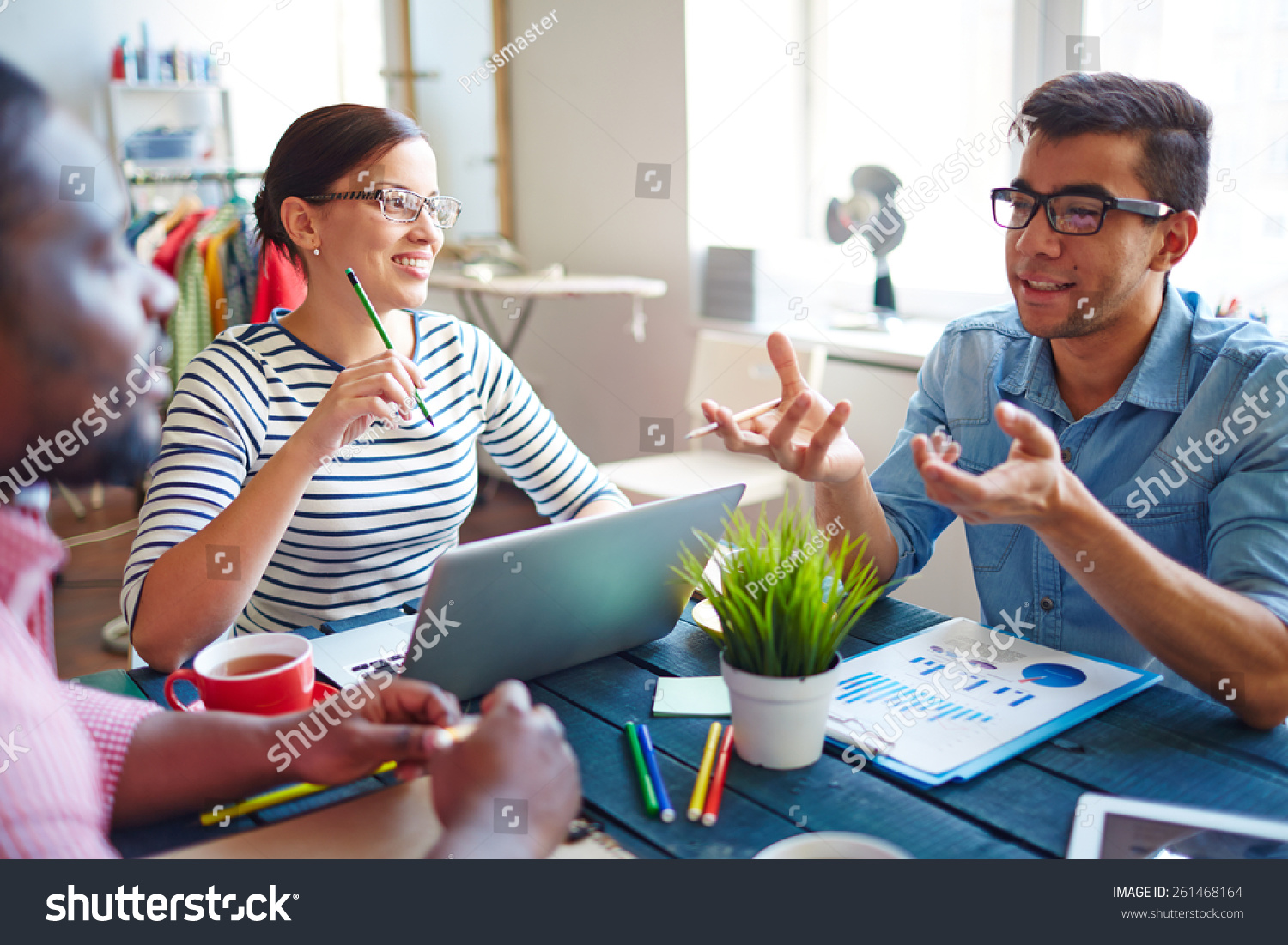 Group People Communicating Studio Stock Photo 261468164 - Shutterstock