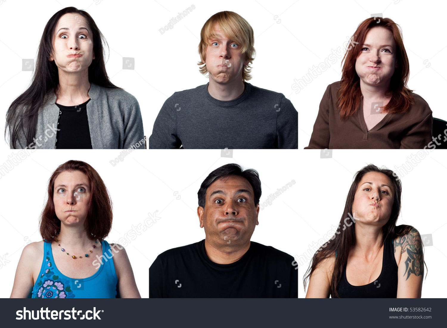 Group People Making Funny Faces Camera Stock Photo 53582642 - Shutterstock