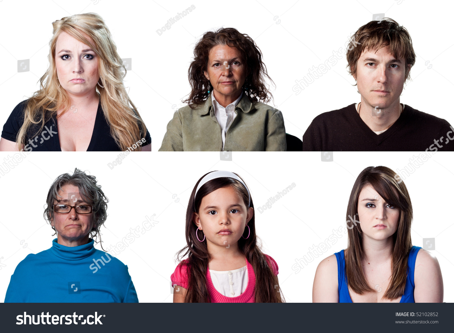 Group Of People With Blank Stares On Their Faces Stock Photo 52102852 ...
