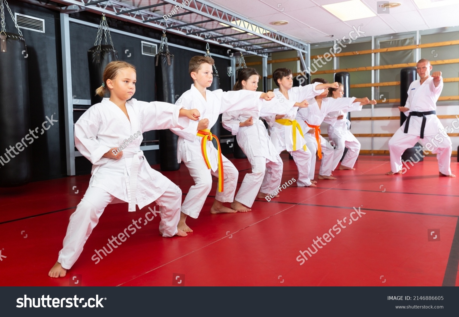 Group Preteen Boys Girls Doing Karate Stock Photo 2146886605 | Shutterstock