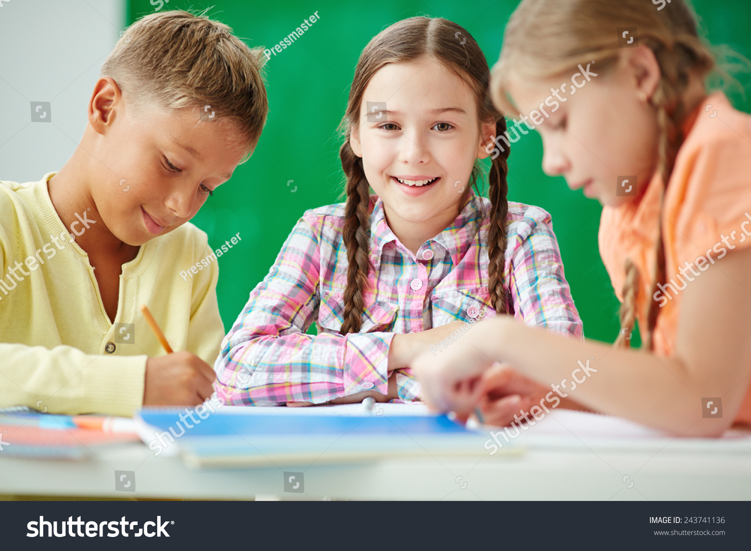 Group Schoolkids Drawing Lesson Stock Photo (Edit Now) 243741136