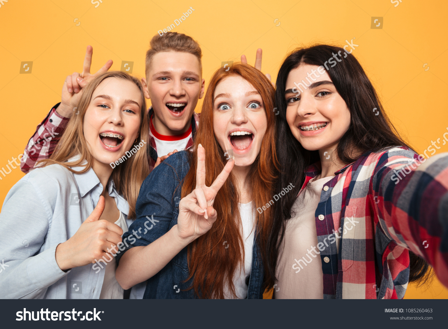  Tawny Brown Classic  Template Design Featuring Group of Smiling School