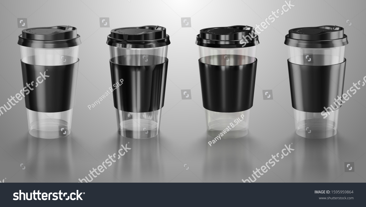 black hard plastic cups