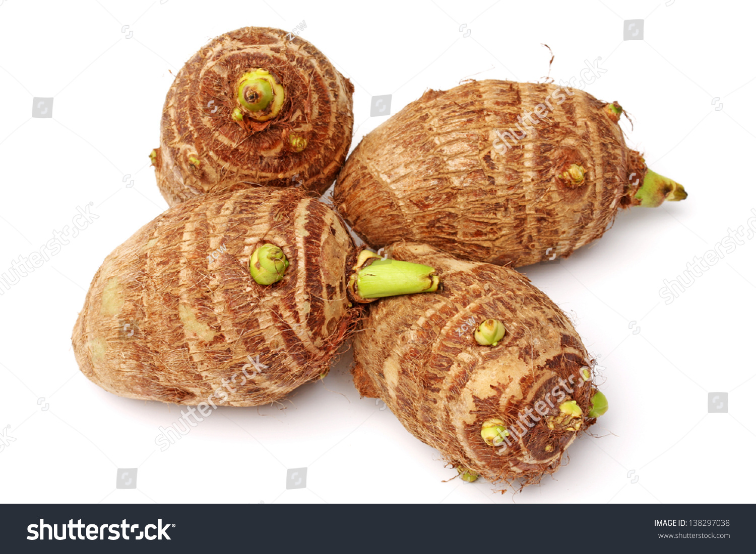 Group Taro Roots On White Stock Photo 138297038 Shutterstock