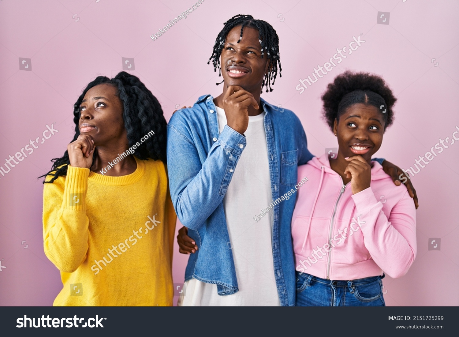 Group Three Young Black People Standing Stock Photo 2151725299 ...