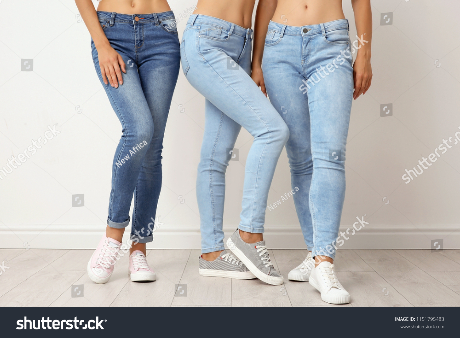 Group Young Women Jeans Near Light Stock Photo 1151795483 | Shutterstock