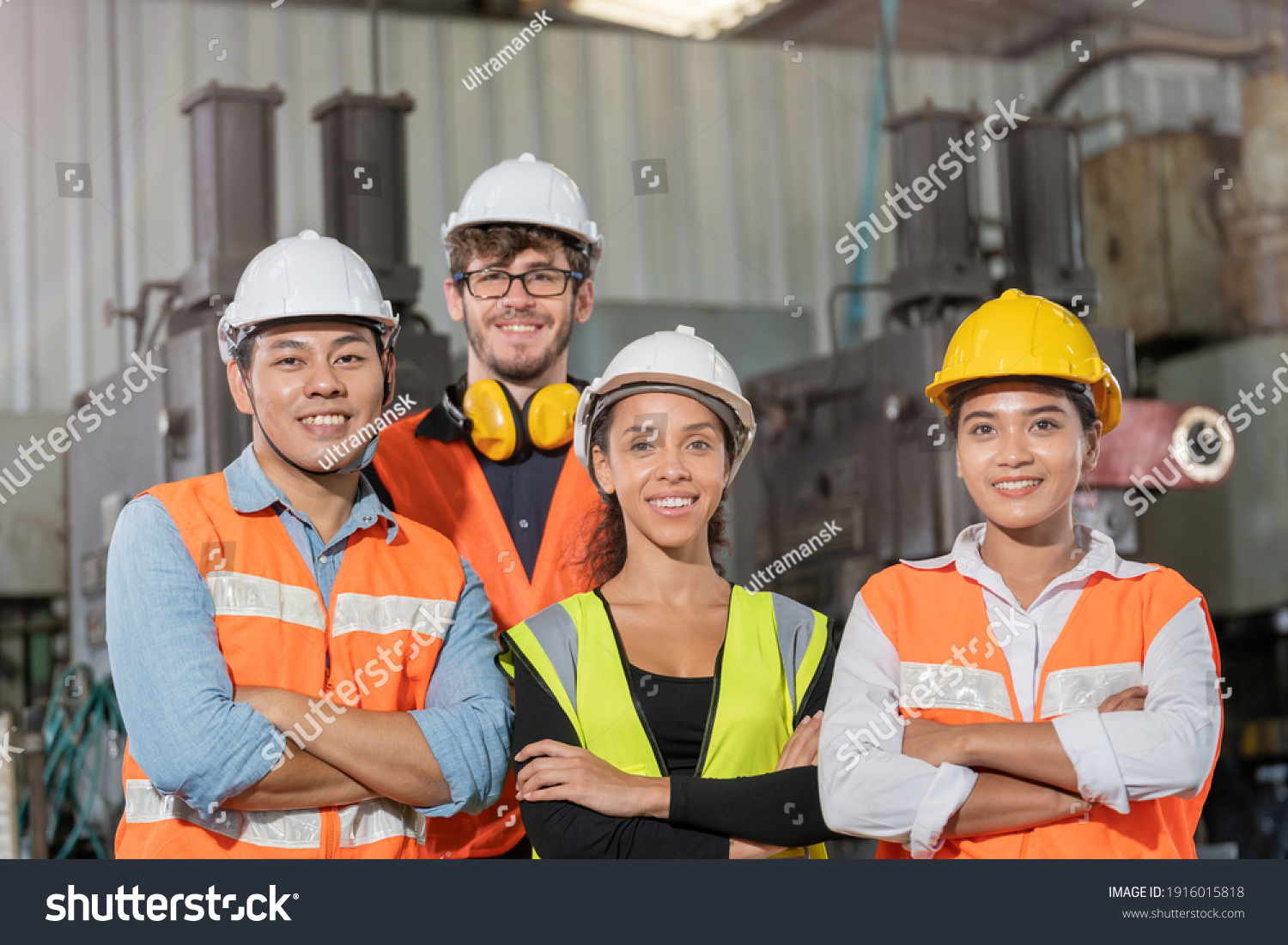 Group Worker Factory Men Women Standing Stock Photo 1916015818 ...