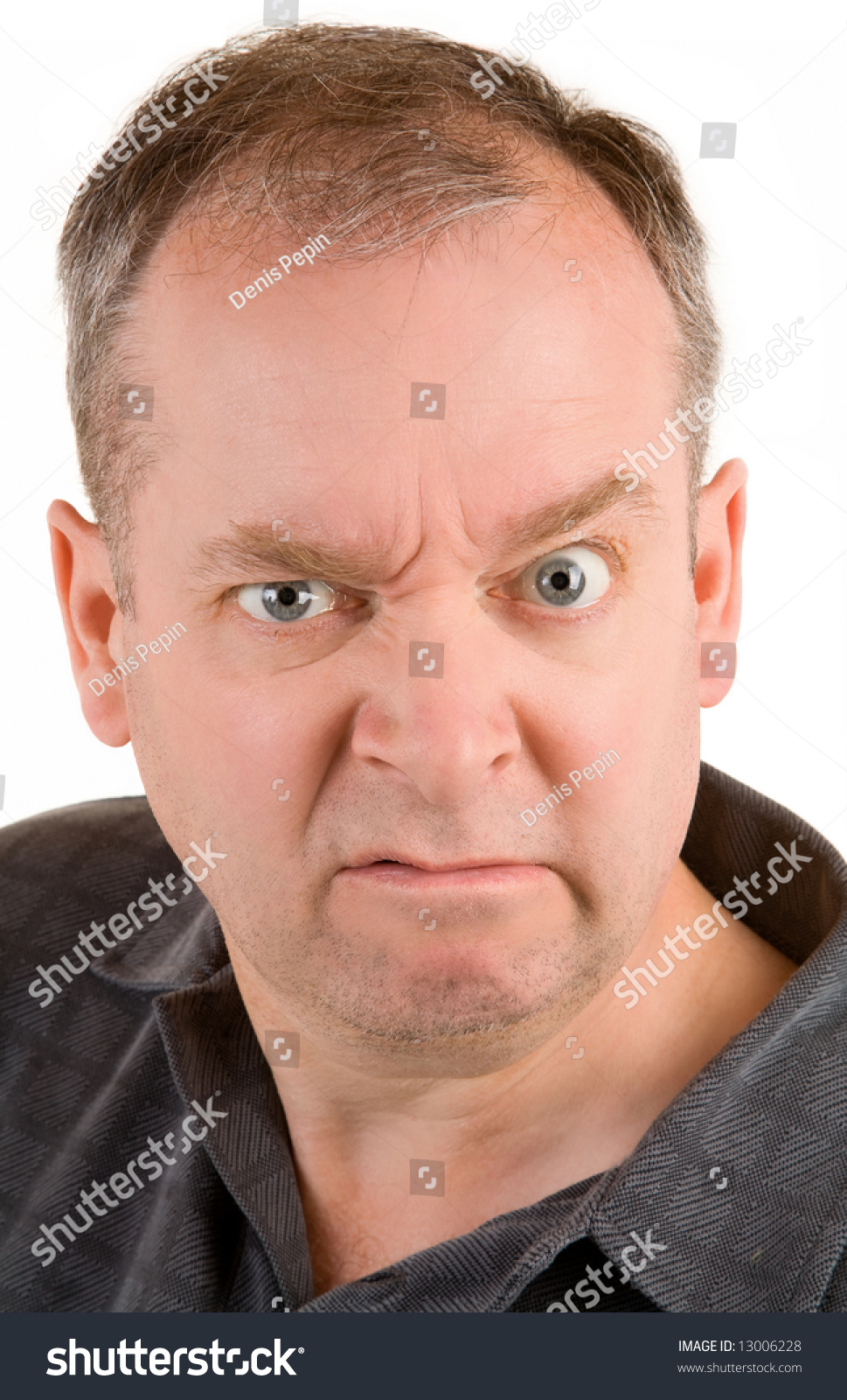 Grumpy Middle Aged Man Stock Photo 13006228 : Shutterstock