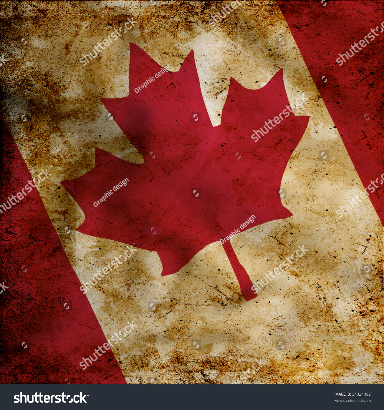 Grunge Flag Of Canada Stock Photo 34324492 : Shutterstock