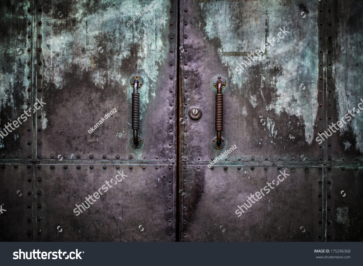 Grunge Metal Door Background Stock Photo (Edit Now) 175296368