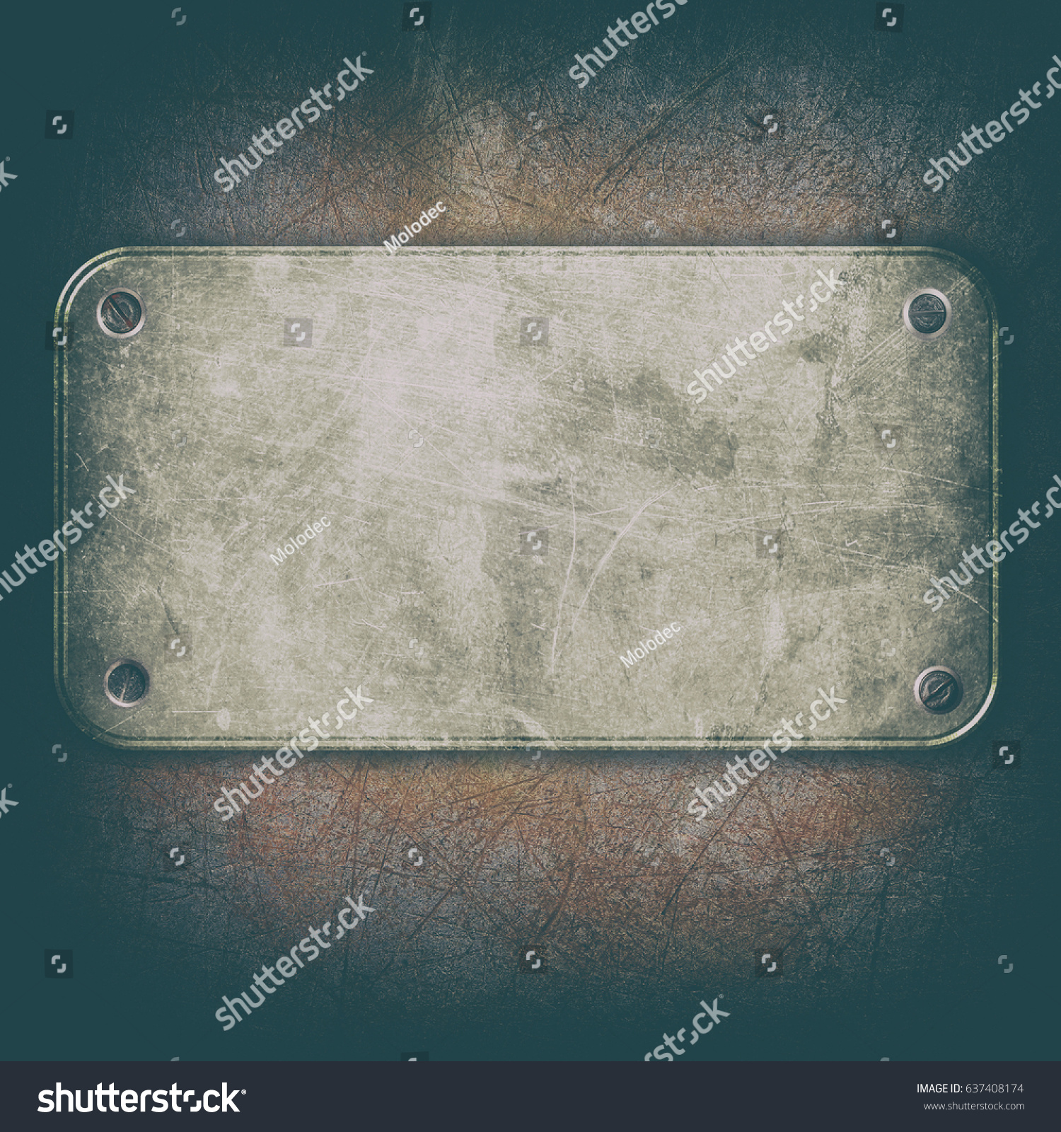 Grunge Metal Plate Abstract Background Stock Illustration 637408174