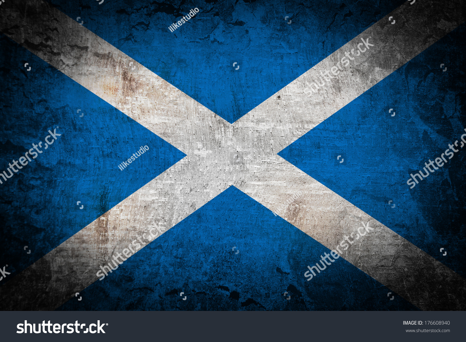 Grunge Scotland Flag Stock Photo 176608940 Shutterstock