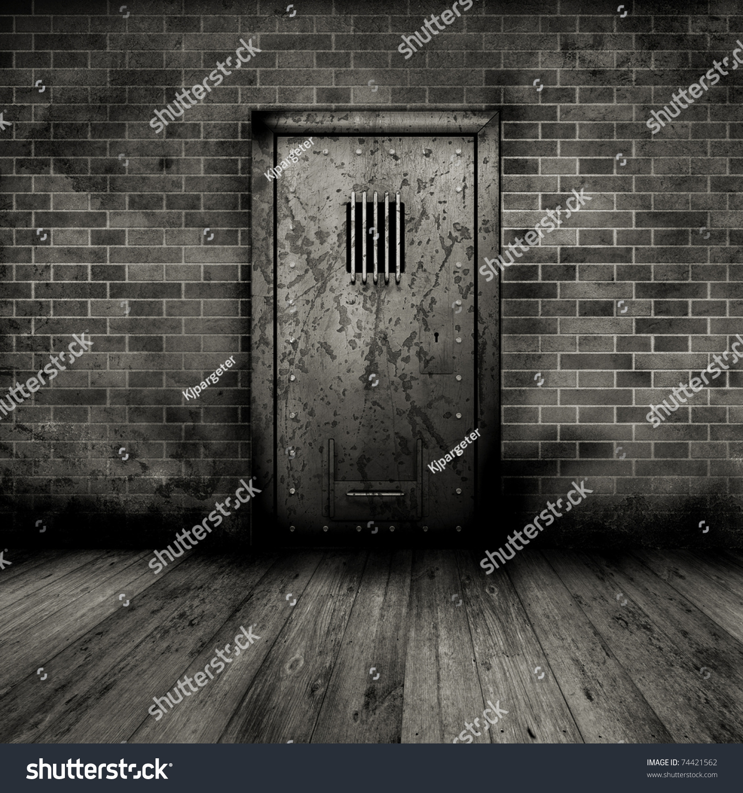 Grunge Style Interior Prison Door Stock Illustration 74421562 ...