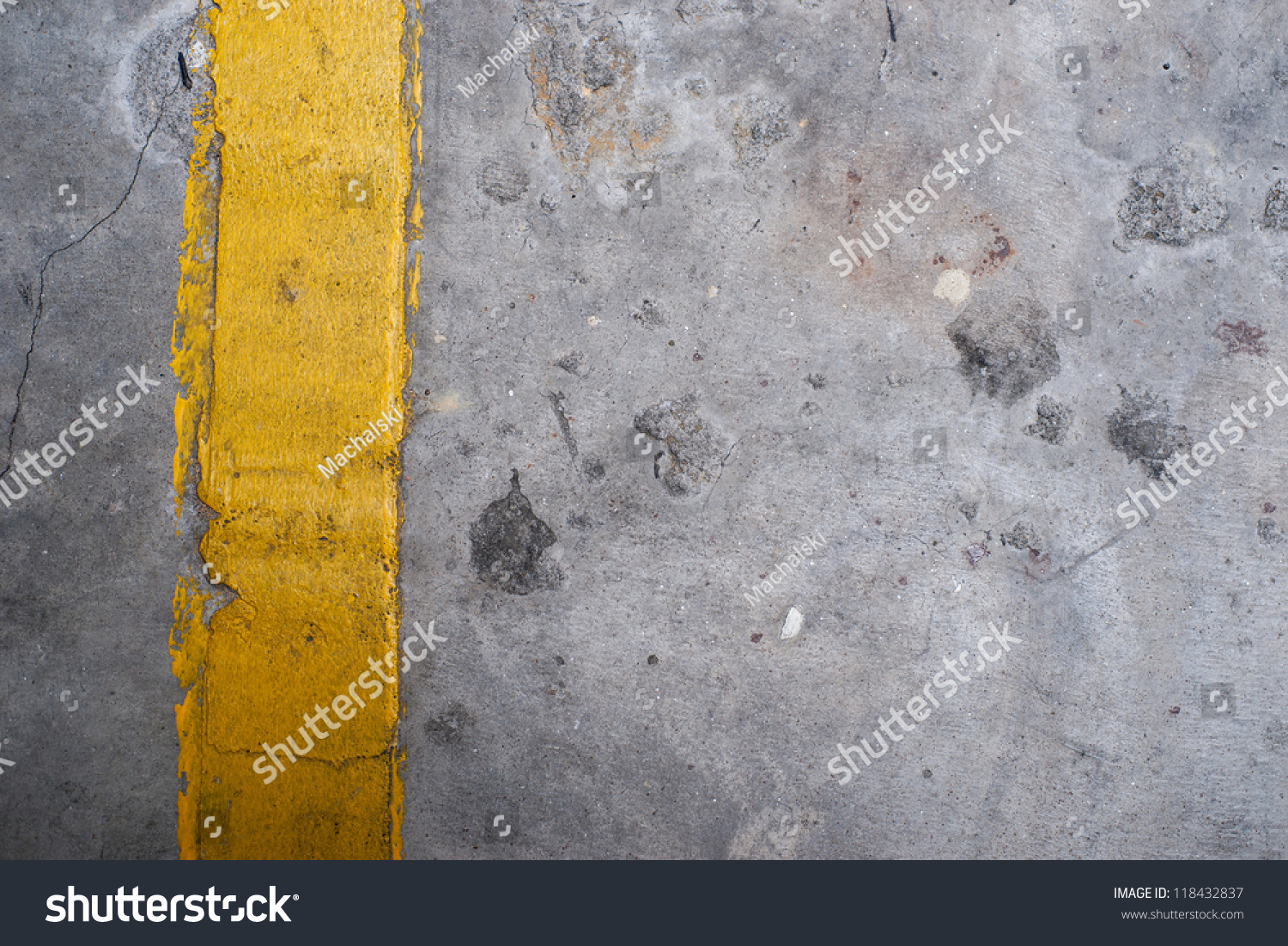 Grunge Textured Concrete Floor Yellow Line Stock Photo (Edit Now) 118432837