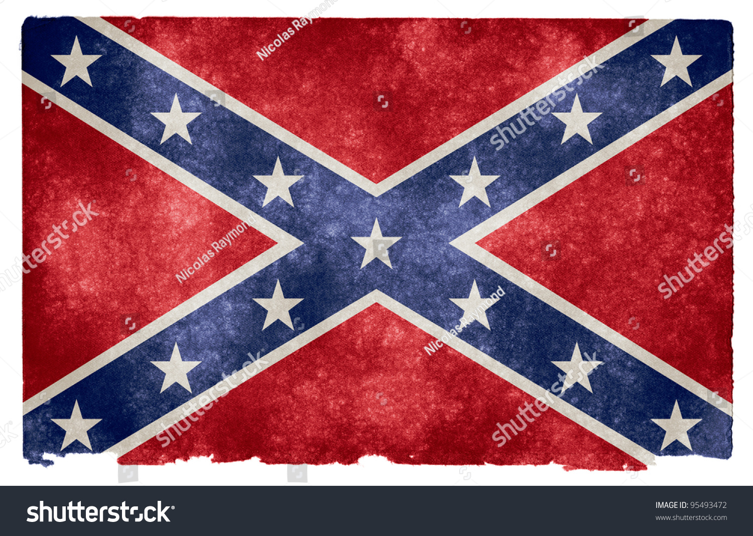 Grungy Confederate Flag On Vintage Paper Stock Photo 95493472 ...