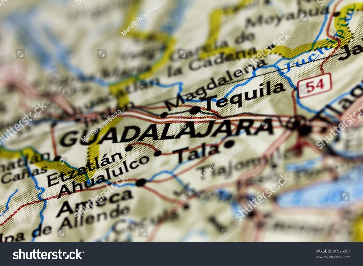 Stock Photo Guadalajara In Mexico On The Map 86926357 