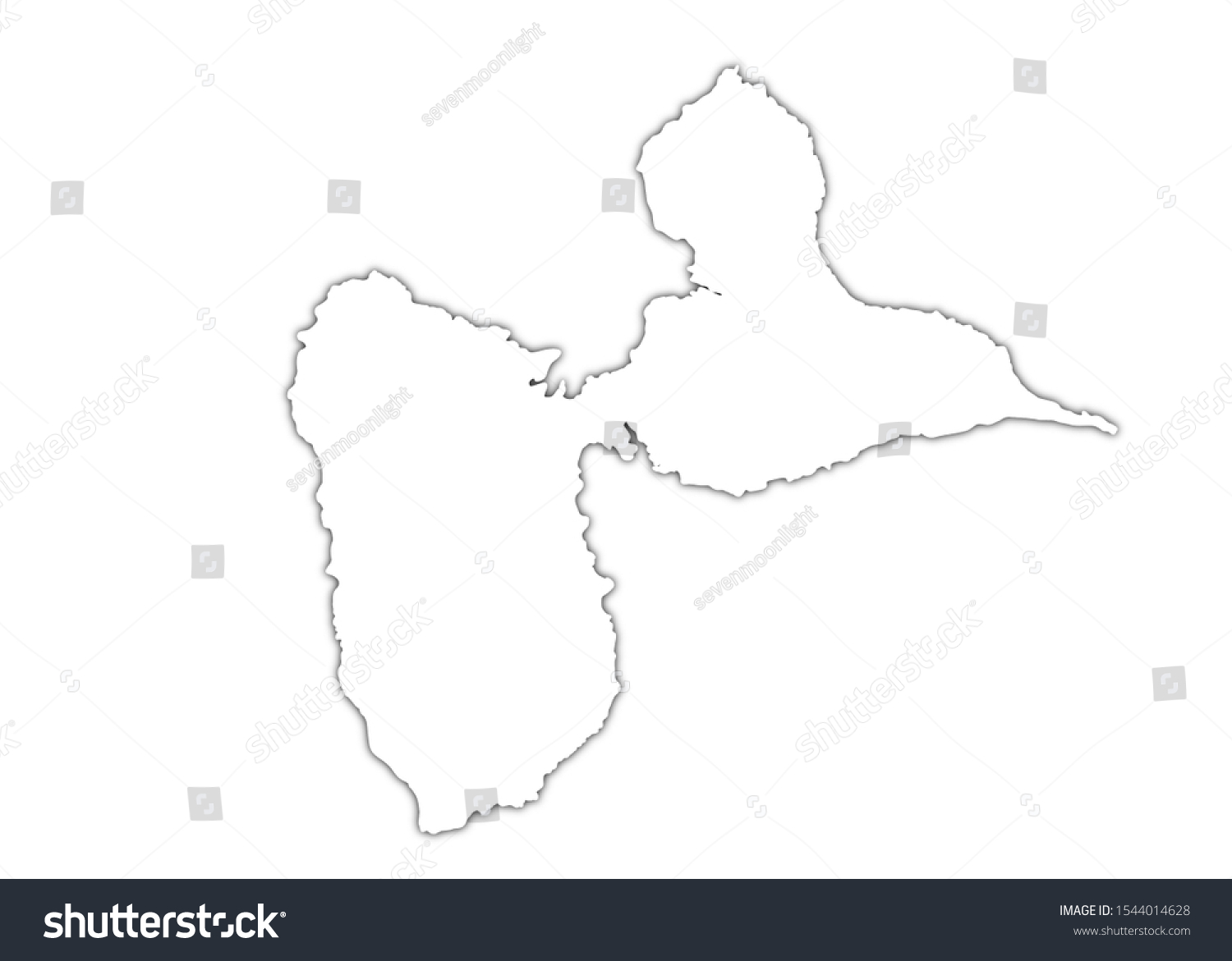 Guadeloupe Map Illustration White Background Stock Illustration 1544014628